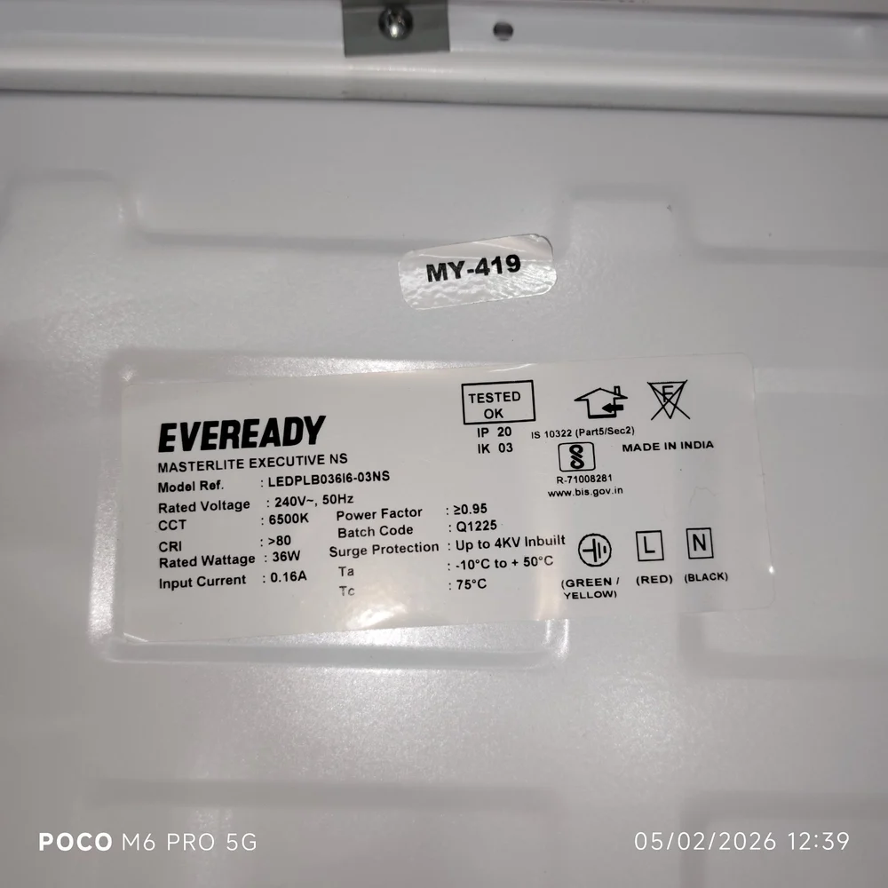 36W Eveready Recessed Square LED Panel Light - Image 4